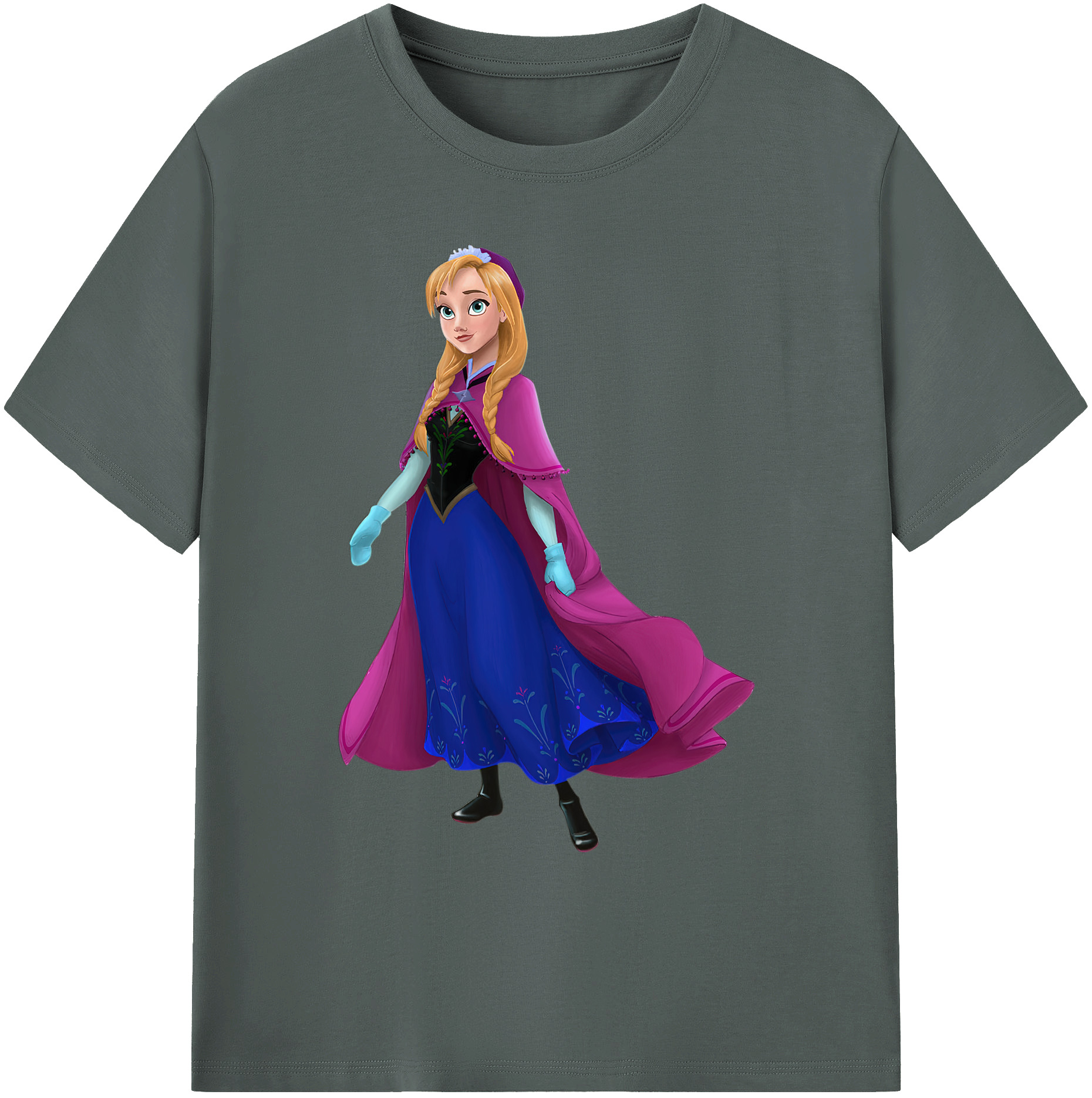 （画像用） アナと雪の女王 アンナ エルサ Frozen Anna Elsa 綿100％ メンズ半袖Tシャツ｜肌触りやわらか＆通気性